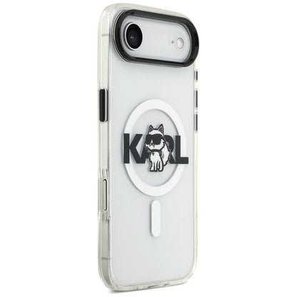 MagSafe hoesje voor Apple iPhone 17 Air, Karl Lagerfeld, IML Sketch Logo Choupette, Transparant