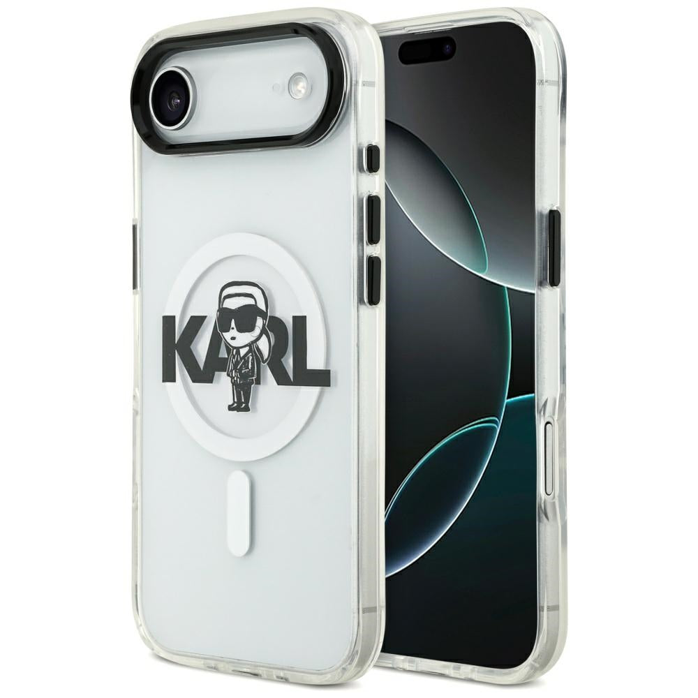 MagSafe hoesje voor Apple iPhone 17 Air, Karl Lagerfeld, IML Sketch Logo Karl, Transparant