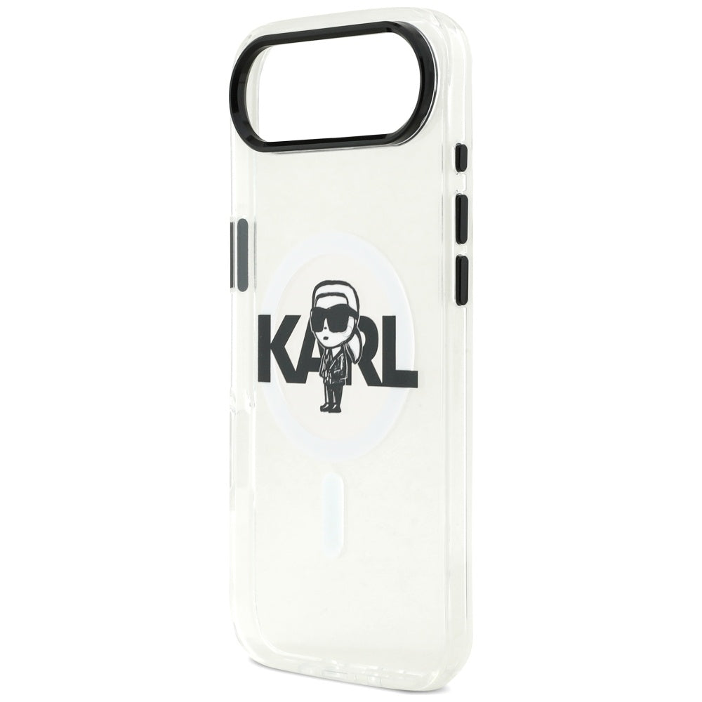 MagSafe hoesje voor Apple iPhone 17 Air, Karl Lagerfeld, IML Sketch Logo Karl, Transparant