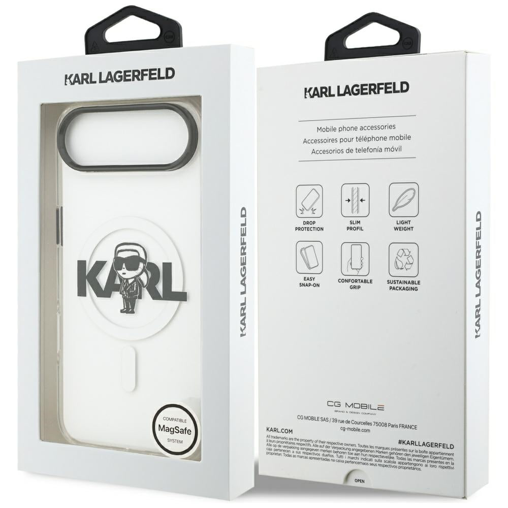 MagSafe hoesje voor Apple iPhone 17 Air, Karl Lagerfeld, IML Sketch Logo Karl, Transparant