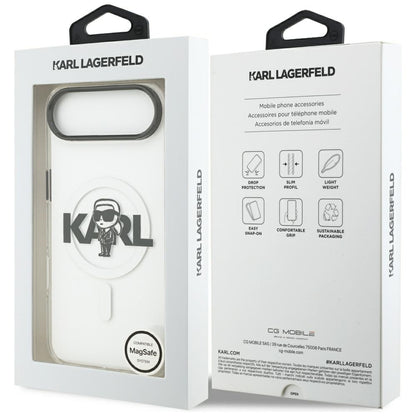 MagSafe hoesje voor Apple iPhone 17 Air, Karl Lagerfeld, IML Sketch Logo Karl, Transparant