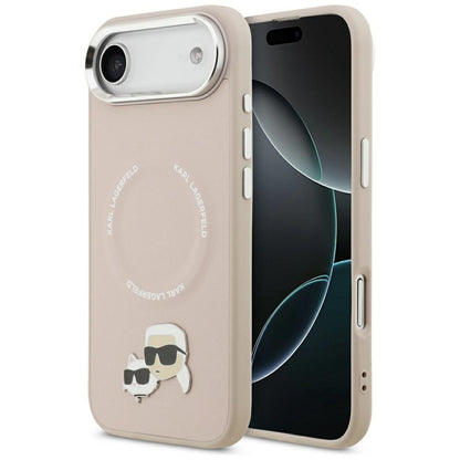 MagSafe hoesje voor Apple iPhone 17 Air, Karl Lagerfeld, Karl & Choupette Pins, Roze