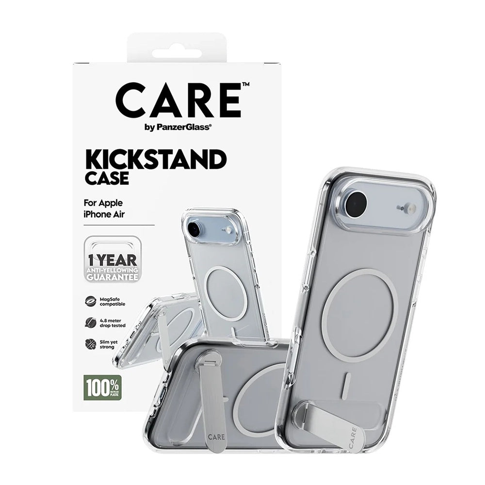 MagSafe hoesje voor Apple iPhone 17 Air, PanzerGlass, met Kickstand, Transparant