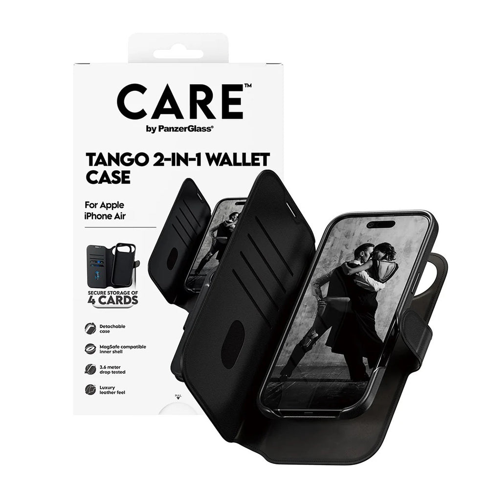 MagSafe hoesje voor Apple iPhone 17 Air, PanzerGlass, Care Feature Tango Two-in-One, Zwart