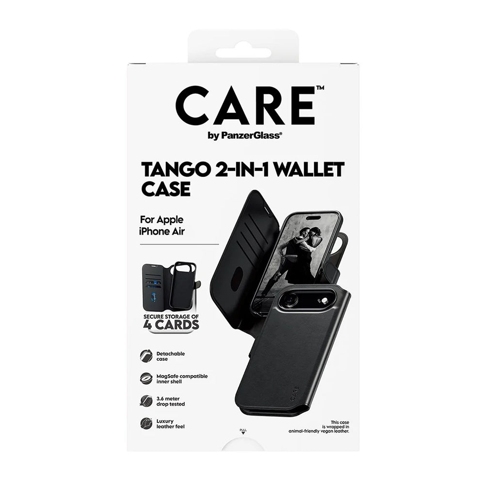 MagSafe hoesje voor Apple iPhone 17 Air, PanzerGlass, Care Feature Tango Two-in-One, Zwart