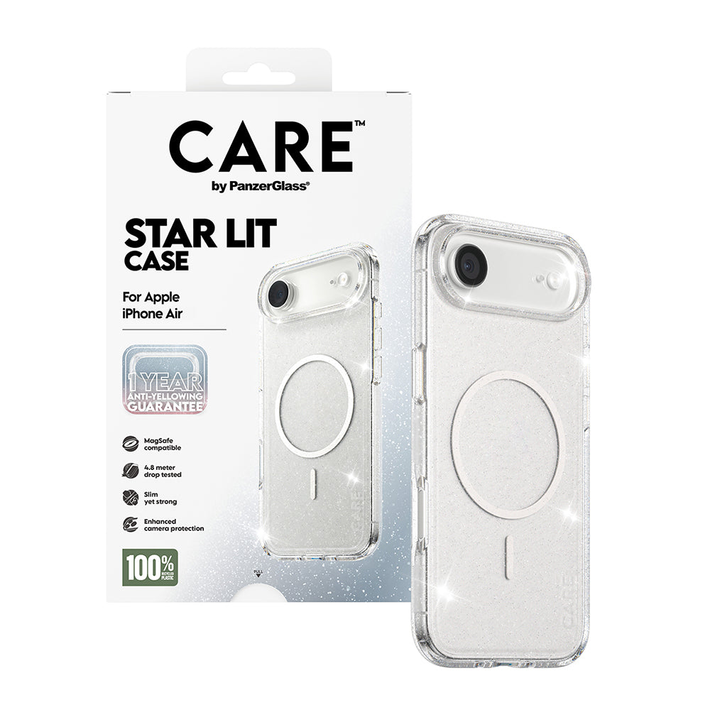 MagSafe hoesje voor Apple iPhone 17 Air, PanzerGlass, Care Urban Explorer Star Lit, Transparant Wit