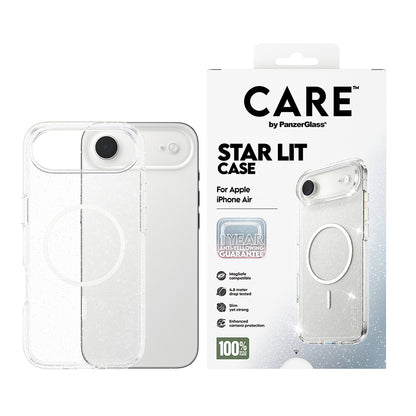 MagSafe hoesje voor Apple iPhone 17 Air, PanzerGlass, Care Urban Explorer Star Lit, Transparant Wit