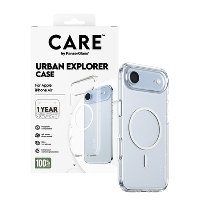 MagSafe hoesje voor Apple iPhone 17 Air, PanzerGlass, Care Urban Explorer, Transparant Wit