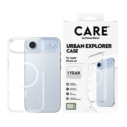 MagSafe hoesje voor Apple iPhone 17 Air, PanzerGlass, Care Urban Explorer, Transparant Wit