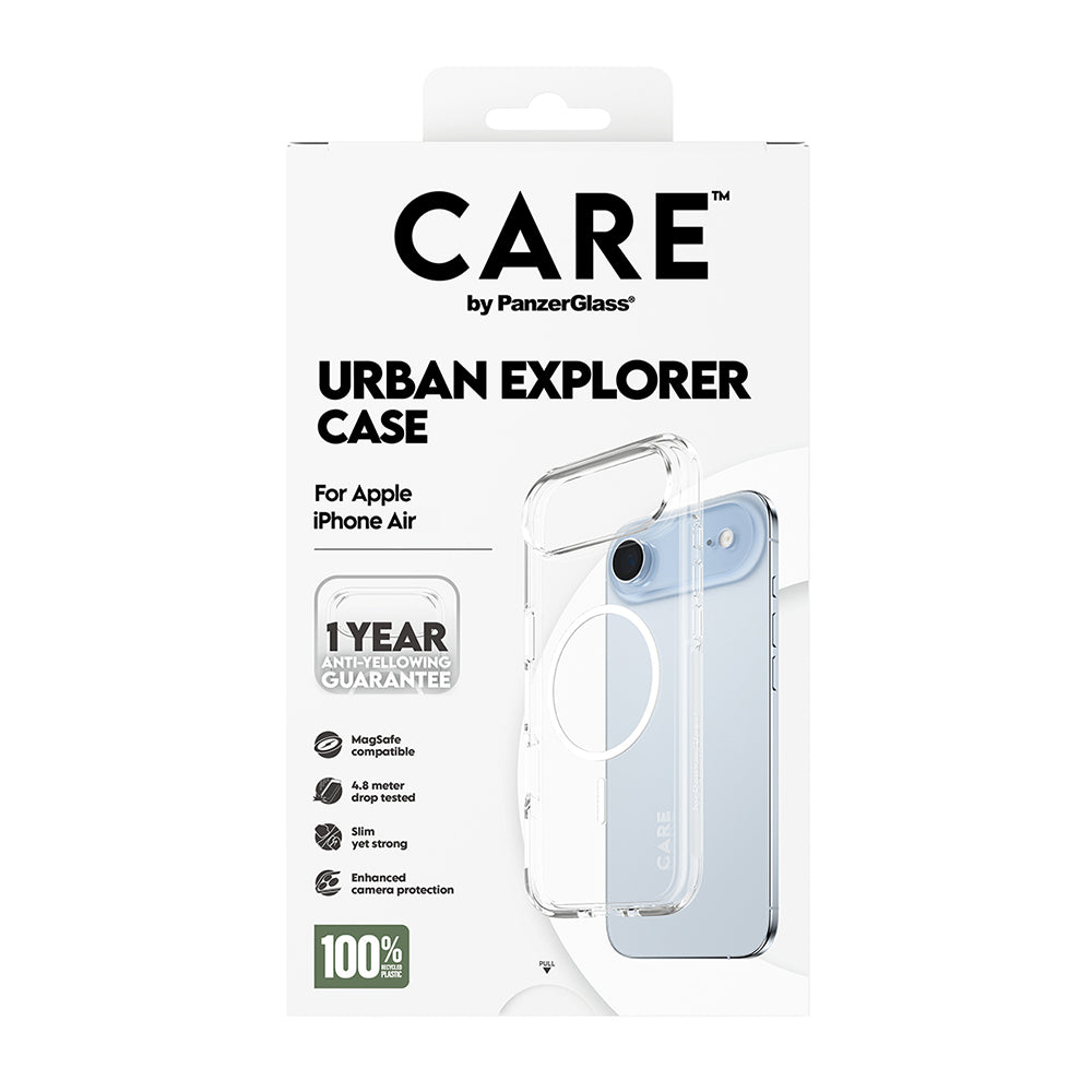 MagSafe hoesje voor Apple iPhone 17 Air, PanzerGlass, Care Urban Explorer, Transparant Wit