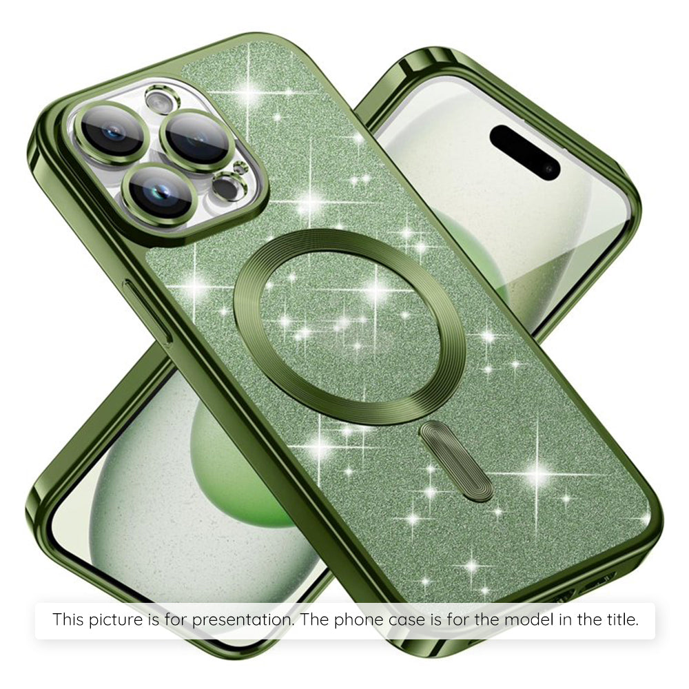 MagSafe hoesje voor Apple iPhone 17 Air, Techsuit, Luxury Glitter, Donkergroen