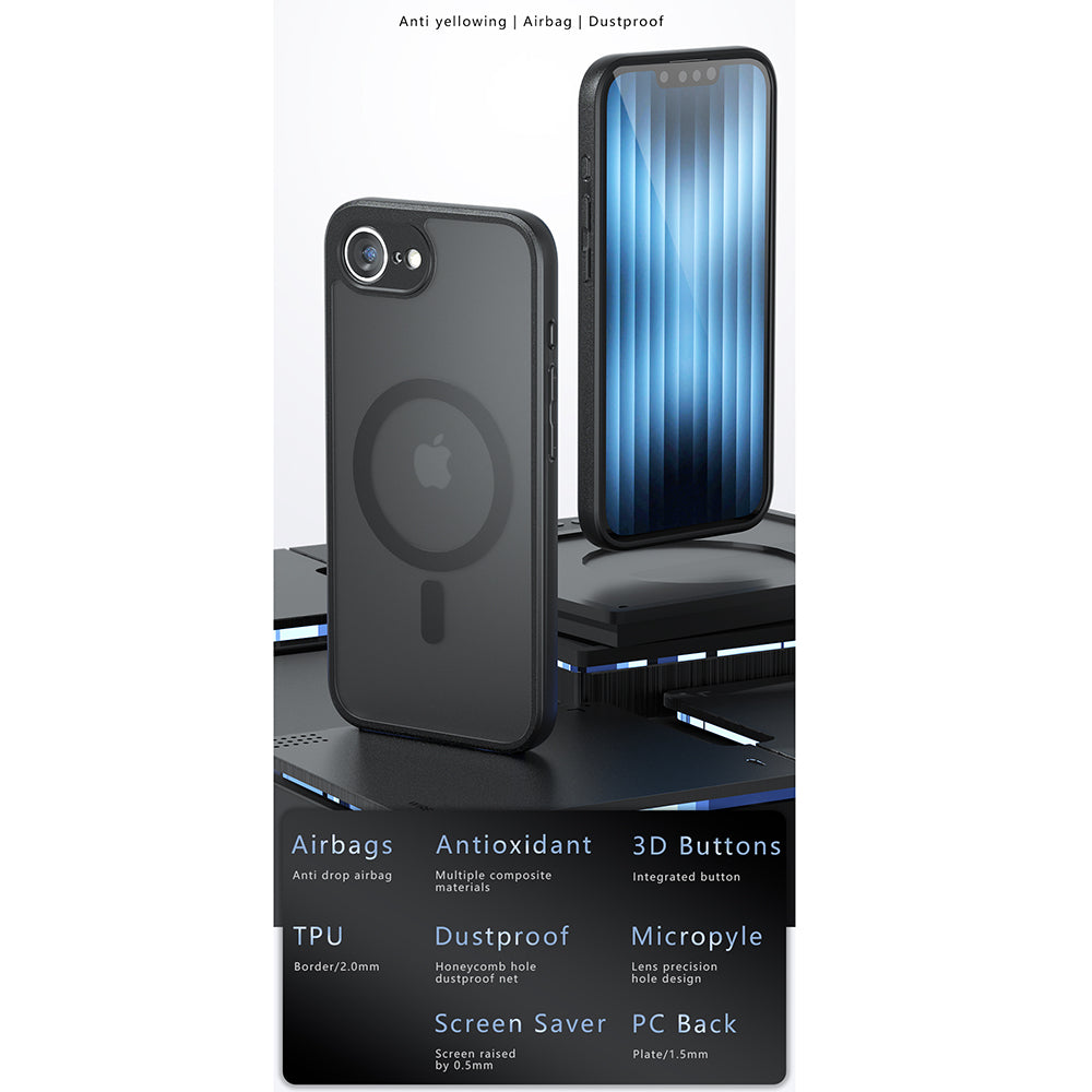 MagSafe hoes voor Apple iPhone 17 Air, Techsuit, PureFrost, Zwart