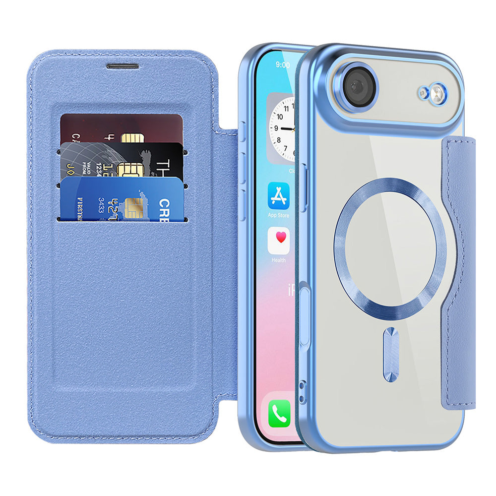 MagSafe hoes voor Apple iPhone 17 Air, Techsuit, SmartMag Book, Blauw