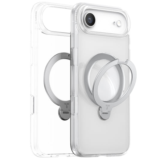 MagSafe hoesje voor Apple iPhone 17 Air, Torras, Ostand Spin, Transparant