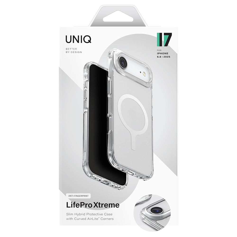 MagSafe hoesje voor Apple iPhone 17 Air, UNIQ, LifePro Xtreme MagClick, Transparant