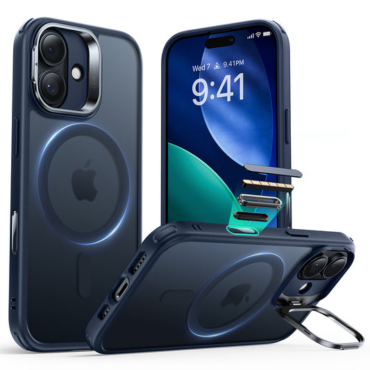 MagSafe hoesje voor Apple iPhone 17, ESR, Classic Hybrid Kickstand, Satijnblauw