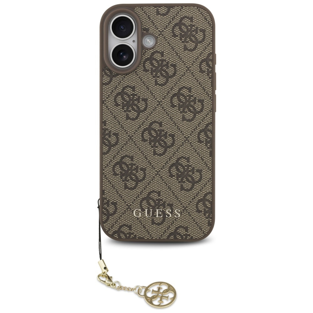 MagSafe hoesje voor Apple iPhone 17, Guess, 4G Charm Cradle, Bruin