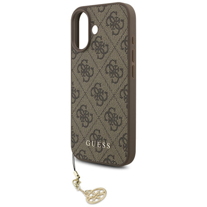 MagSafe hoesje voor Apple iPhone 17, Guess, 4G Charm Cradle, Bruin