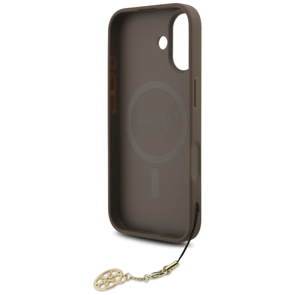 MagSafe hoesje voor Apple iPhone 17, Guess, 4G Charm Cradle, Bruin