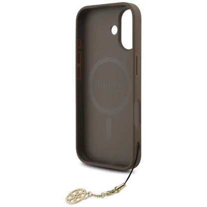 MagSafe hoesje voor Apple iPhone 17, Guess, 4G Charm Cradle, Bruin