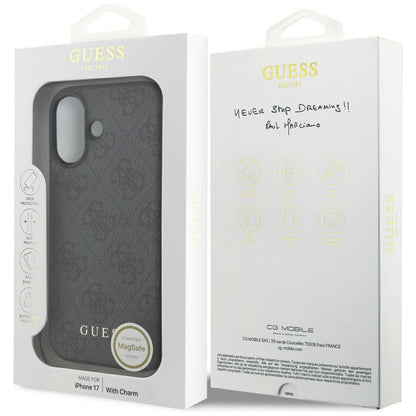 MagSafe hoesje voor Apple iPhone 17, Guess, 4G Charm Cradle, Zwart