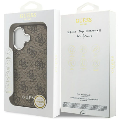MagSafe hoesje voor Apple iPhone 17, Guess, 4G Classic Logo, Bruin