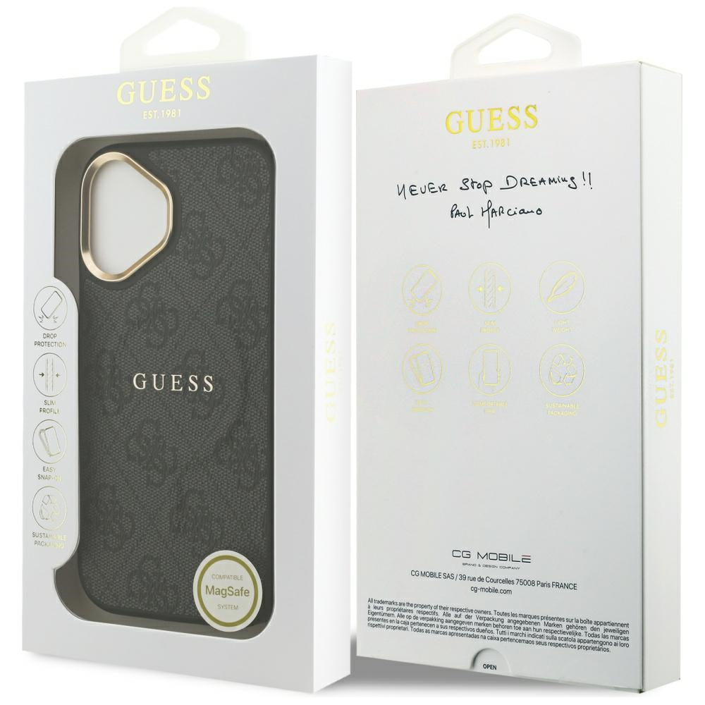 MagSafe hoesje voor Apple iPhone 17, Guess, 4G Classic, Zwart