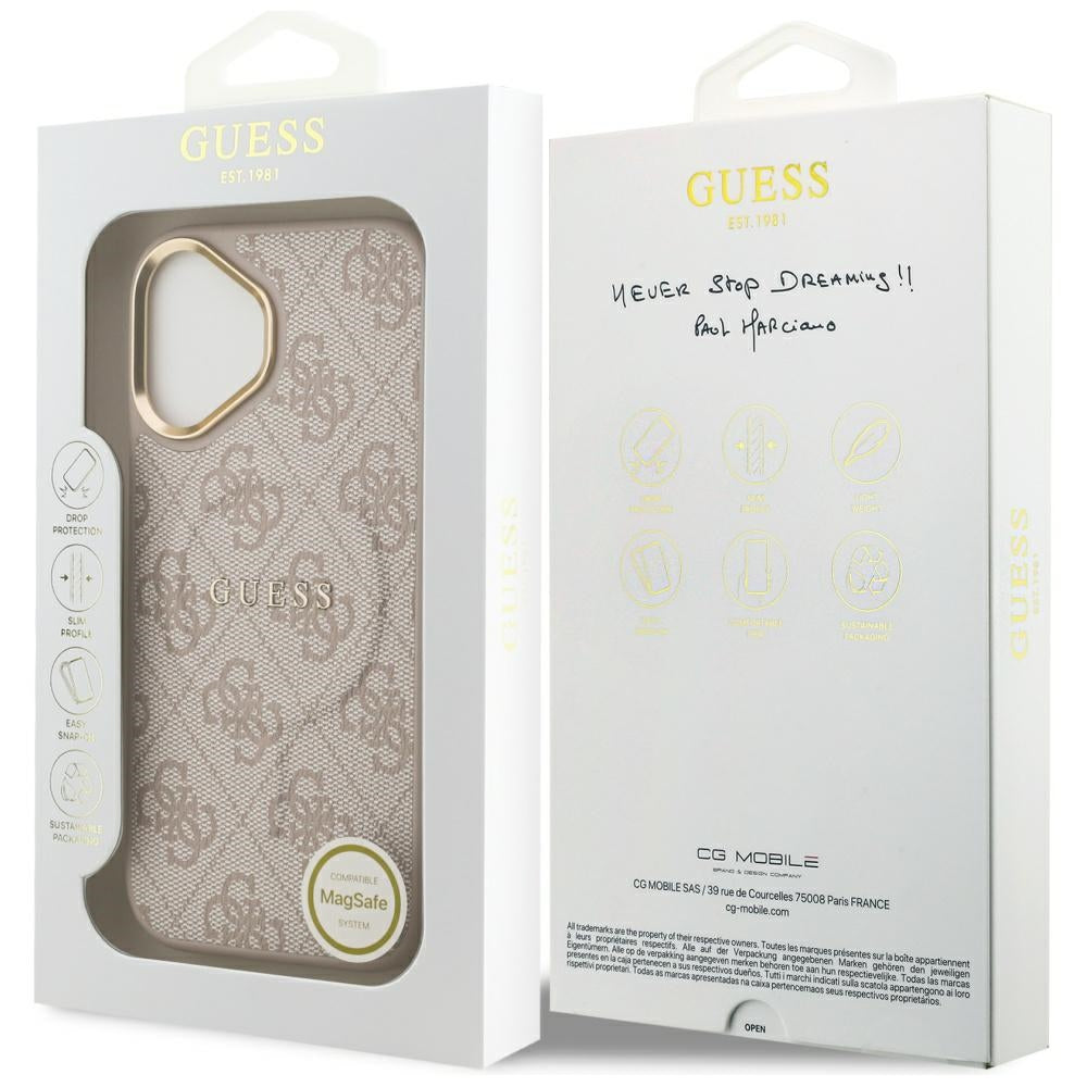 MagSafe hoesje voor Apple iPhone 17, Guess, 4G Classic, Roze