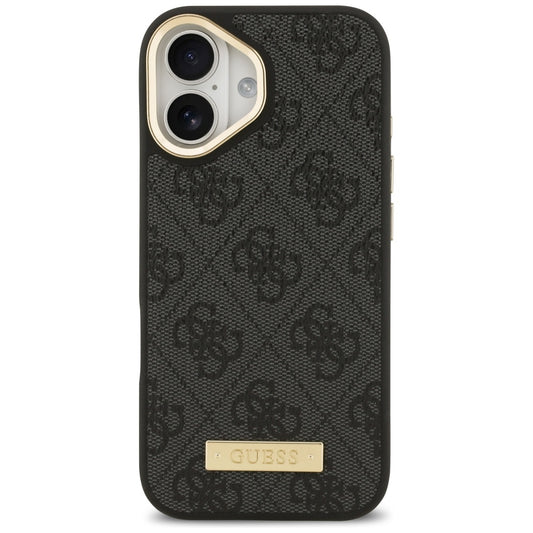 MagSafe-hoesje voor Apple iPhone 17, Guess, 4G Logo Plate, Zwart