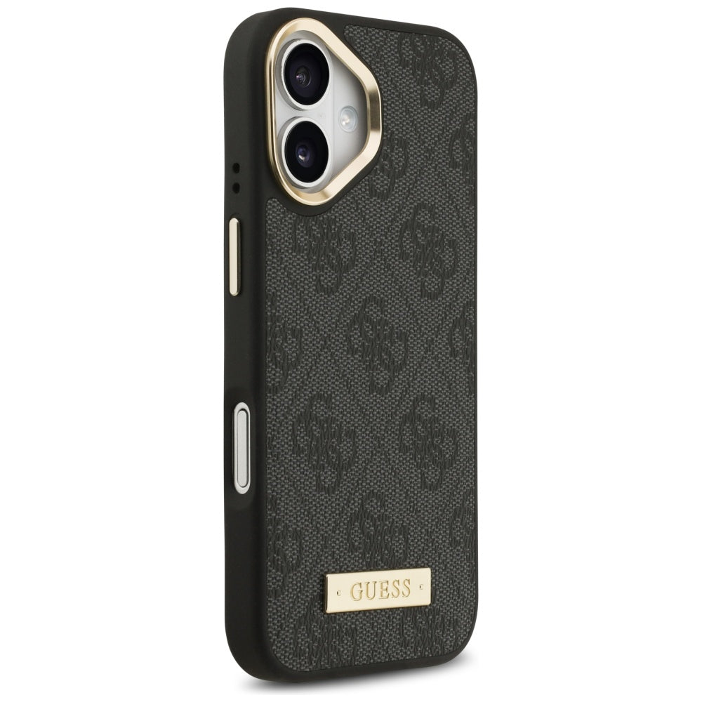 MagSafe-hoesje voor Apple iPhone 17, Guess, 4G Logo Plate, Zwart