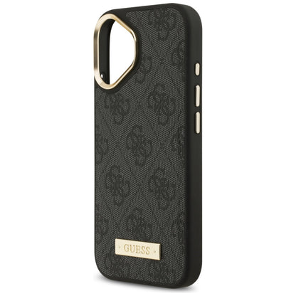MagSafe-hoesje voor Apple iPhone 17, Guess, 4G Logo Plate, Zwart
