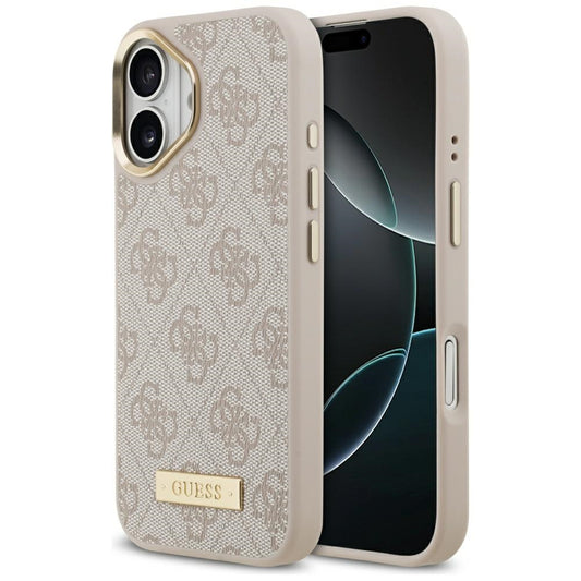 MagSafe hoesje voor Apple iPhone 17, Guess, 4G Logo Plate, Roze
