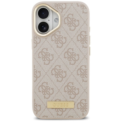 MagSafe hoesje voor Apple iPhone 17, Guess, 4G Logo Plate, Roze
