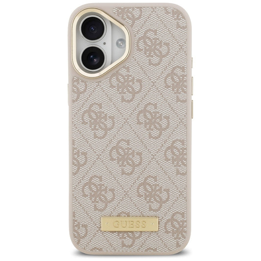 MagSafe hoesje voor Apple iPhone 17, Guess, 4G Logo Plate, Roze