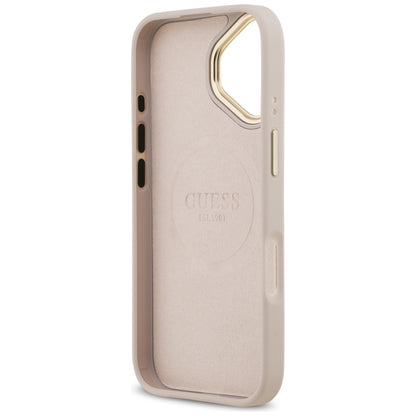 MagSafe hoesje voor Apple iPhone 17, Guess, 4G Logo Plate, Roze