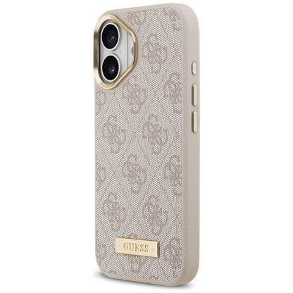 MagSafe hoesje voor Apple iPhone 17, Guess, 4G Logo Plate, Roze