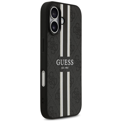 MagSafe hoesje voor Apple iPhone 17, Guess, 4G Printed Stripes, Zwart