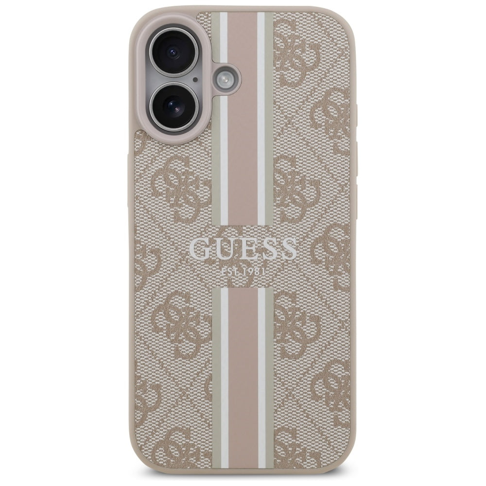 MagSafe hoesje voor Apple iPhone 17, Guess, 4G Printed Stripes, Roze