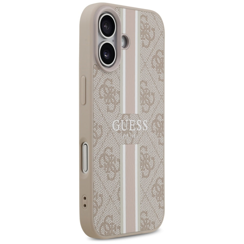 MagSafe hoesje voor Apple iPhone 17, Guess, 4G Printed Stripes, Roze