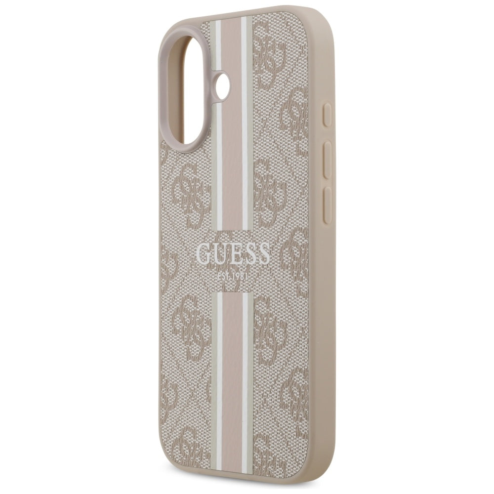 MagSafe hoesje voor Apple iPhone 17, Guess, 4G Printed Stripes, Roze