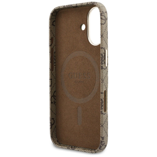 MagSafe hoesje voor Apple iPhone 17, Guess, 4G Script Logo, Bruin