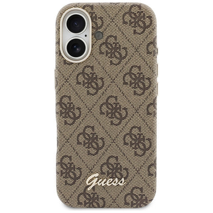 MagSafe Case for Apple iPhone 17, Guess, 4G Script Logo, Brown