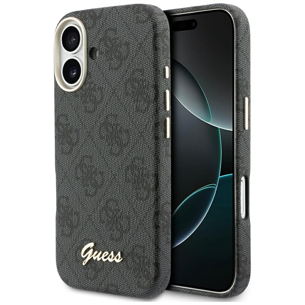 MagSafe hoesje voor Apple iPhone 17, Guess, 4G Script Logo, Zwart