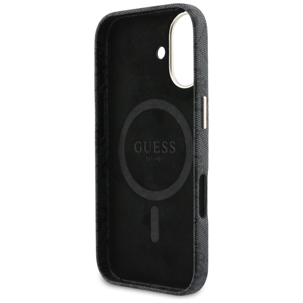 MagSafe hoesje voor Apple iPhone 17, Guess, 4G Script Logo, Zwart