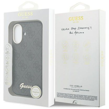 MagSafe hoesje voor Apple iPhone 17, Guess, 4G Script Logo, Zwart