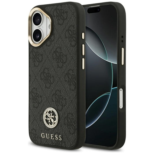 MagSafe hoesje voor Apple iPhone 17, Guess, 4G Strass Logo, Zwart