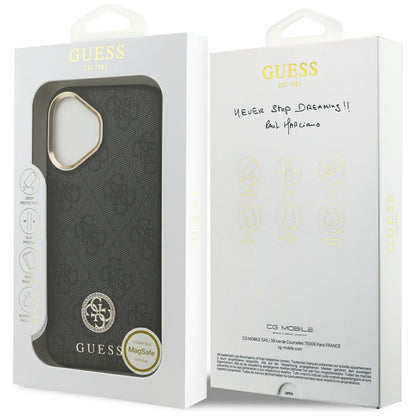 MagSafe hoesje voor Apple iPhone 17, Guess, 4G Strass Logo, Zwart