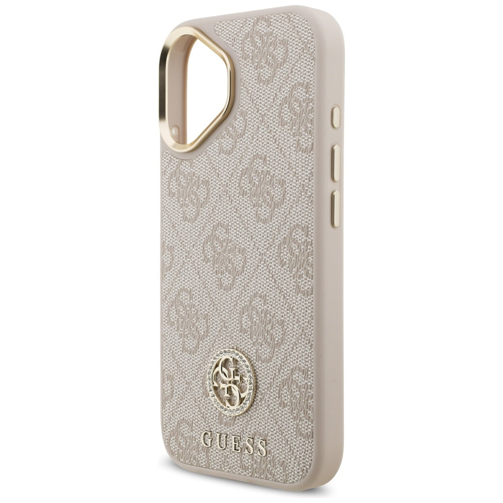 MagSafe hoesje voor Apple iPhone 17, Guess, 4G Strass Logo, Roze