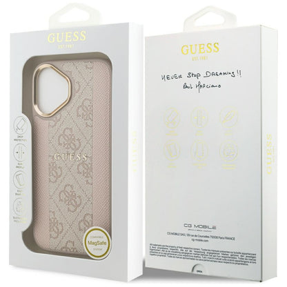 MagSafe hoesje voor Apple iPhone 17, Guess, 4G Stripe, Roze