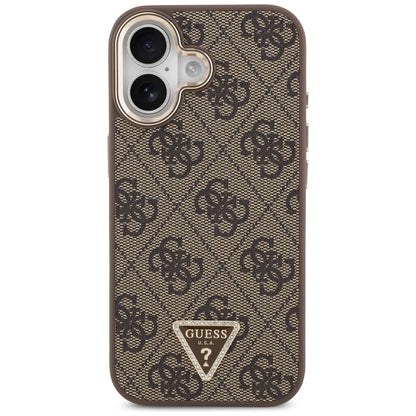MagSafe hoesje voor Apple iPhone 17, Guess, 4G Triangle Logo, Goudbruin